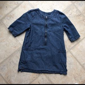 3/$15 Girls denim dress zipper front & pockets 6Y